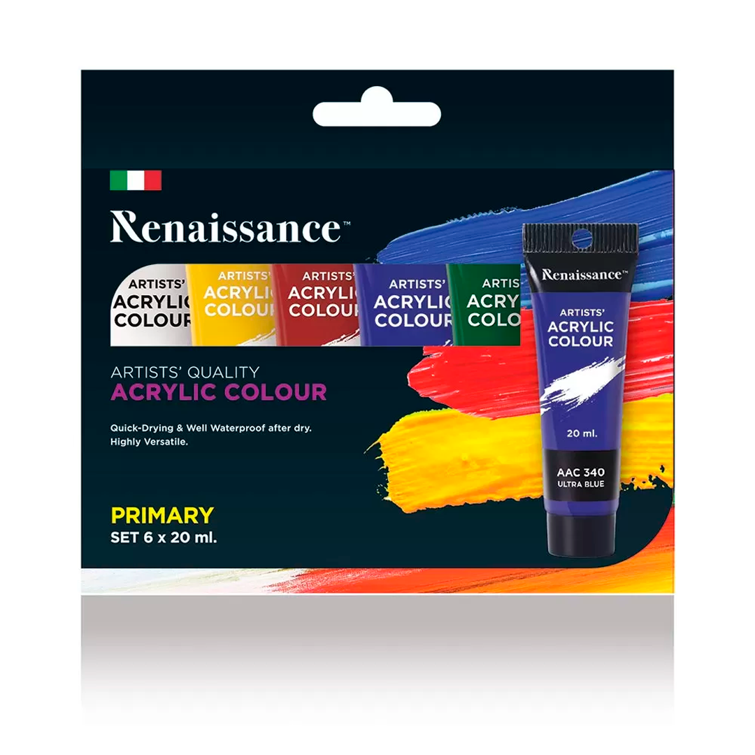 Renaissance akryylivÄrit nopeasti kuivuvat vahva & kirkas pigmentti 6x20ml | säästötalo latvala